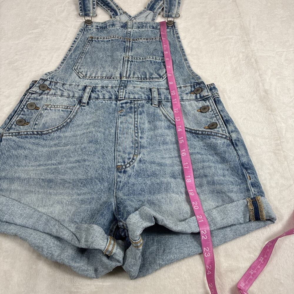 Free People We The Free Ziggy Shortalls Denim Jean Shortalls Overalls Short XS - Picture 3 of 13